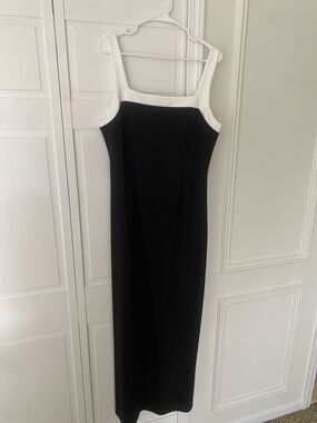 Princess Polly Black Maxi Dress with White Contrast Neckline